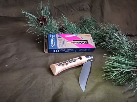 Нож со штопором Opinel №10 VRI (INOX) 10см (Бук / нерж. Сталь)